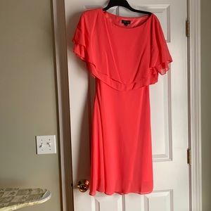 Coral chiffon dress